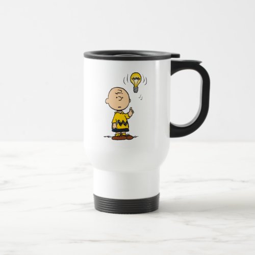 Peanuts  Charlie Browns Light Bulb Idea Travel Mug