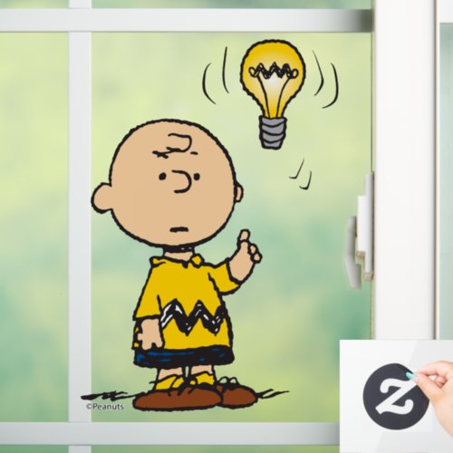 Peanuts  Charlie Browns Light Bulb Idea Window Cling
