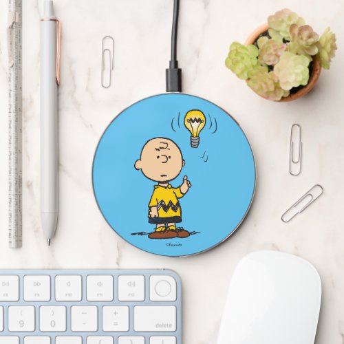 Peanuts  Charlie Browns Light Bulb Idea Wireless Charger