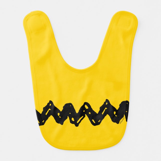 Peanuts | Charlie Brown's Zig-Zag Shirt Baby Bib (Front)