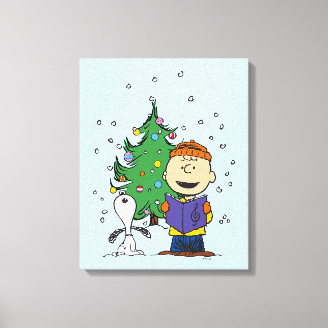 Peanuts | Christmas Caroling Canvas Print (Front)