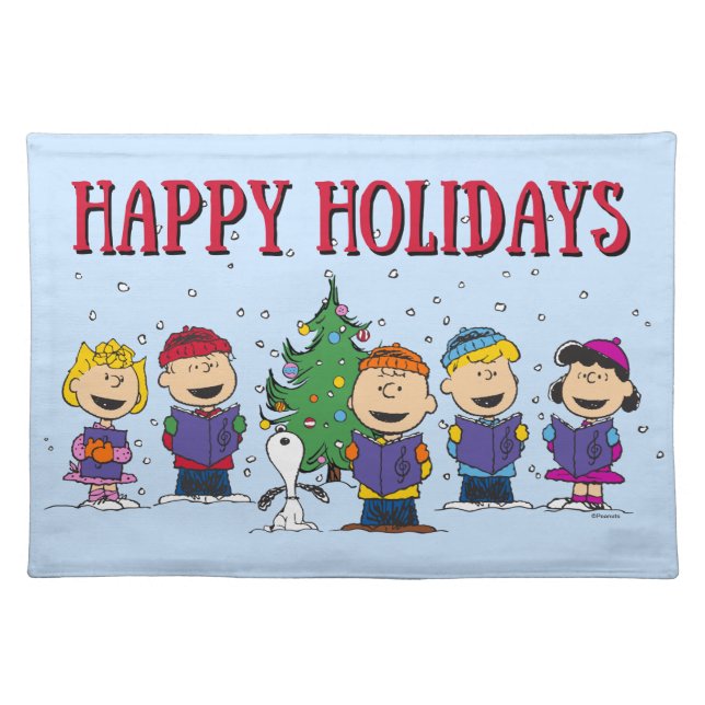 Peanuts | Christmas Caroling Cloth Placemat (Front)