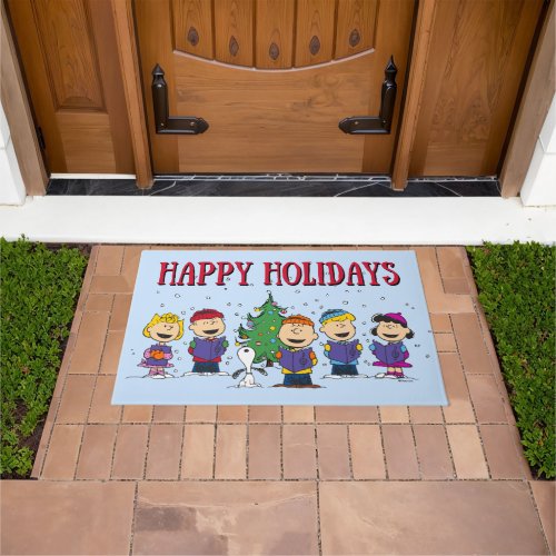 Peanuts  Christmas Caroling Doormat