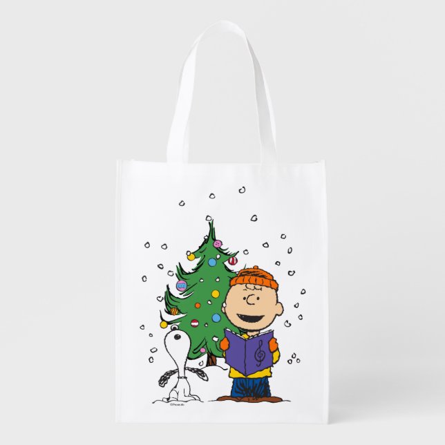 Peanuts | Christmas Caroling Grocery Bag (Front)