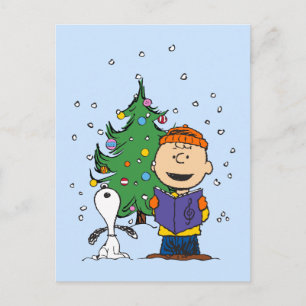 Peanuts   Christmas Caroling Postcard