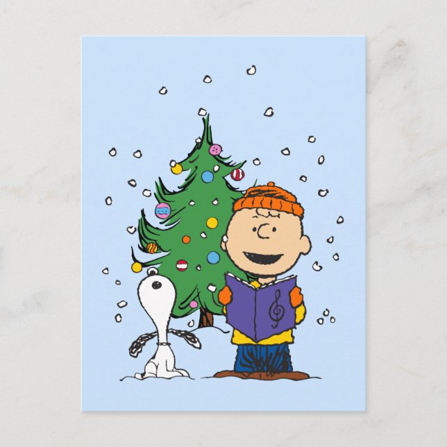 Peanuts | Christmas Caroling Postcard (Front)