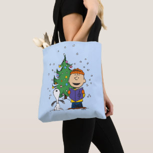 Peanuts Christmas Caroling Tote Bag