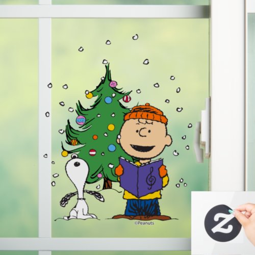 Peanuts  Christmas Caroling Window Cling