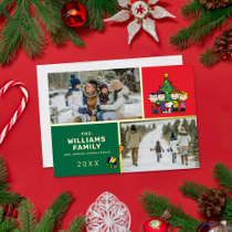 Peanuts Christmas Family Photo Collage Foil Holiday Card
