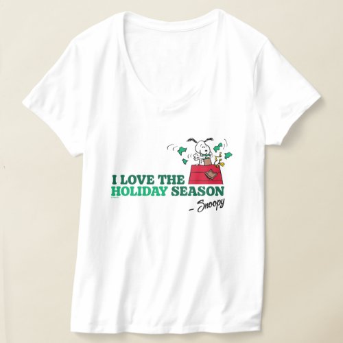 Peanuts  Christmas Gift Giving Green T_Shirt