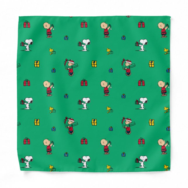 Peanuts | Christmas Gift Giving Pattern Bandana (Front)