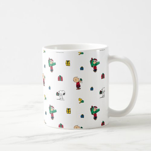 Peanuts  Christmas Gift Giving Pattern Coffee Mug