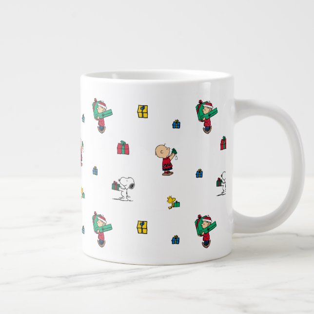 Peanuts | Christmas Gift Giving Pattern Giant Coffee Mug (Right)