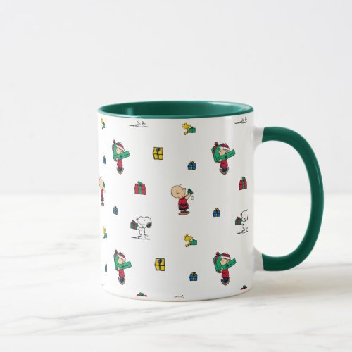 Peanuts  Christmas Gift Giving Pattern Mug