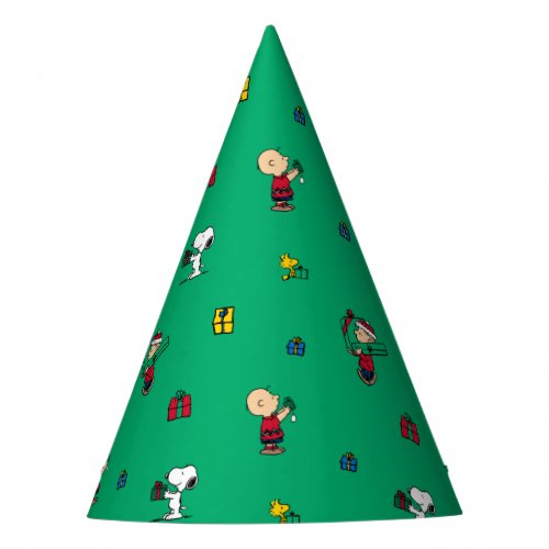 Peanuts  Christmas Gift Giving Pattern Party Hat