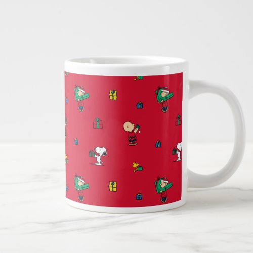 Peanuts  Christmas Gift Giving Red Giant Coffee Mug