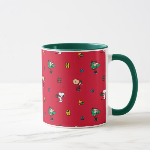 Peanuts  Christmas Gift Giving Red Mug