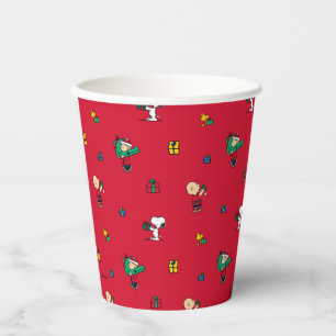 Peanuts   Christmas Gift Giving Red Paper Cups
