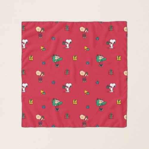 Peanuts  Christmas Gift Giving Red Scarf