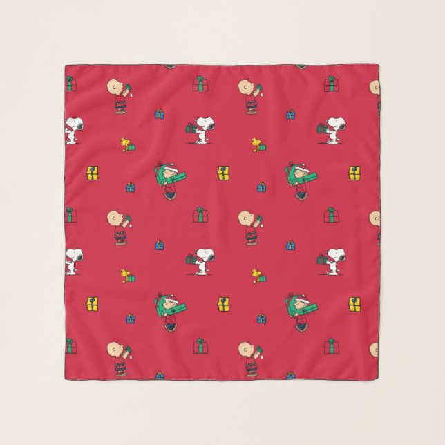 Peanuts | Christmas Gift Giving Red Scarf (Front)