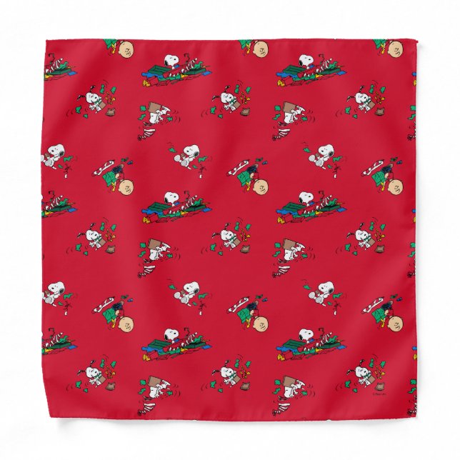 Peanuts | Christmas Gift Wrapping Pattern Bandana (Front)
