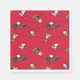 Peanuts Christmas Gift Wrapping Pattern Napkins