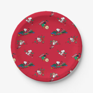 Peanuts   Christmas Gift Wrapping Pattern Paper Plates