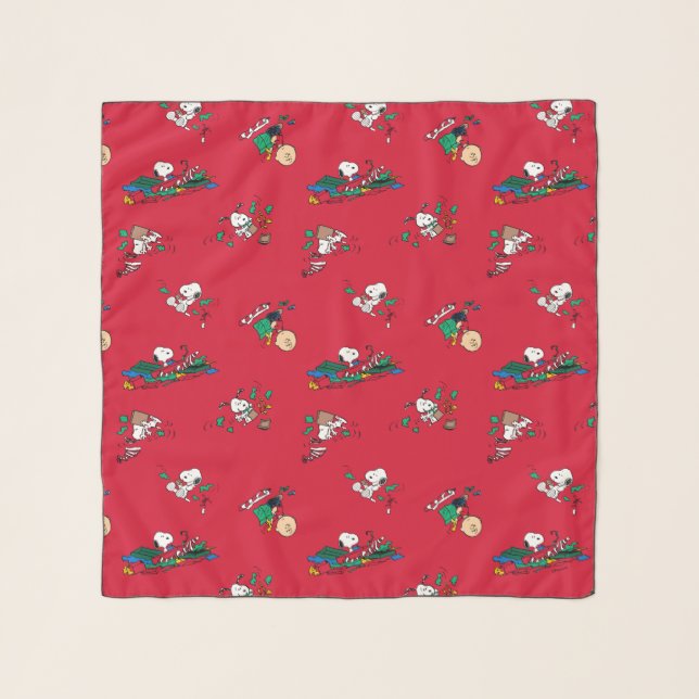 Peanuts | Christmas Gift Wrapping Pattern Scarf (Front)