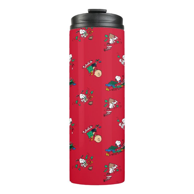 Peanuts | Christmas Gift Wrapping Pattern Thermal Tumbler (Front)