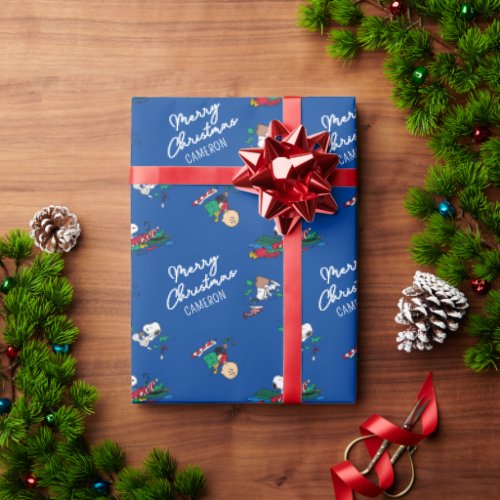 Peanuts  Christmas Gift Wrapping Pattern Wrapping Paper