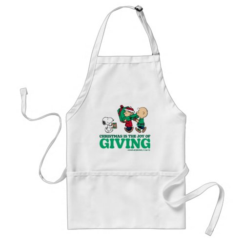 Peanuts  Christmas is the Joy of Giving Adult Apron