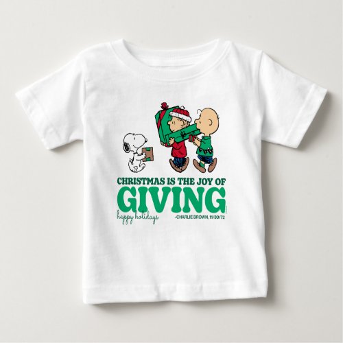Peanuts  Christmas is the Joy of Giving Baby T_Shirt