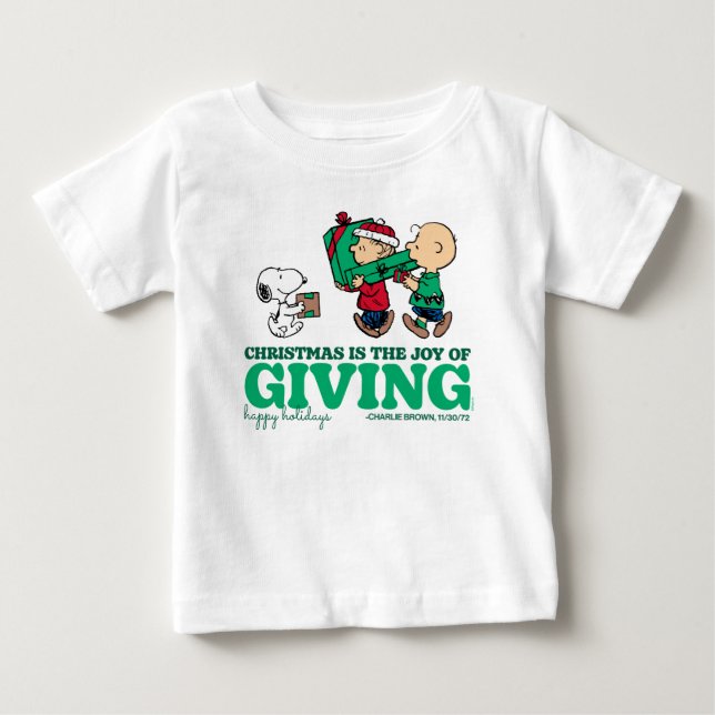 Peanuts | Christmas is the Joy of Giving Baby T-Shirt (Front)