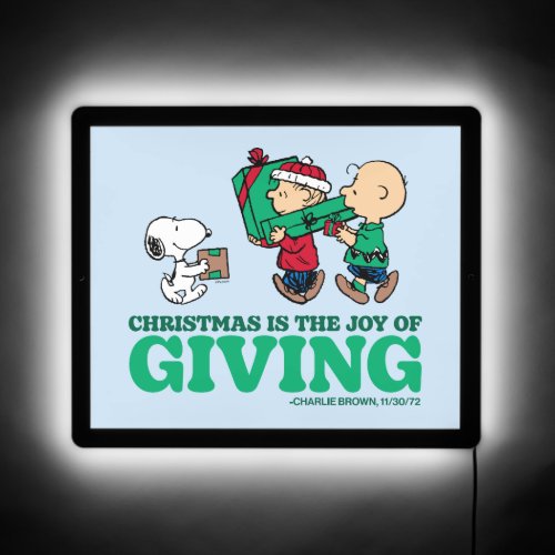 Peanuts  Christmas is the Joy of Giving LED Sign