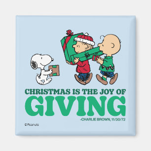 Peanuts Christmas is the Joy of Giving Magnet
