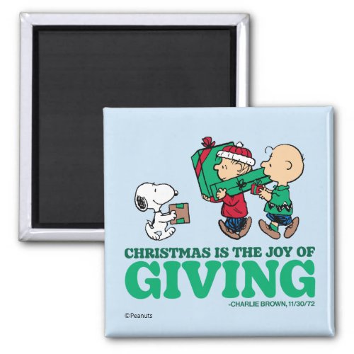 Peanuts  Christmas is the Joy of Giving Magnet