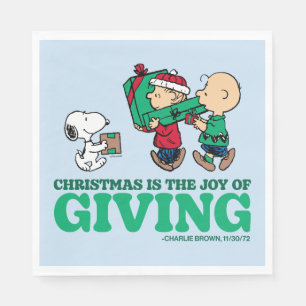 Peanuts Christmas is the Joy of Giving Napkins