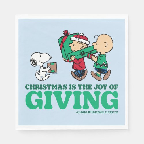 Peanuts  Christmas is the Joy of Giving Napkins