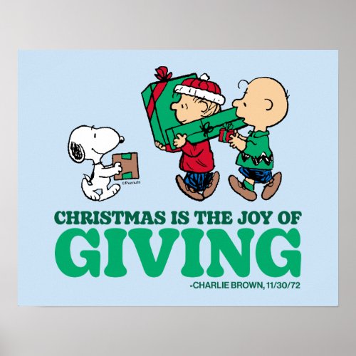 Peanuts  Christmas is the Joy of Giving Poster