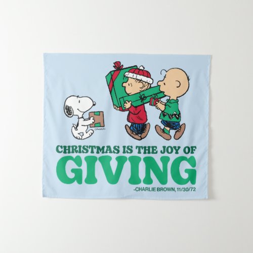 Peanuts  Christmas is the Joy of Giving Tapestry