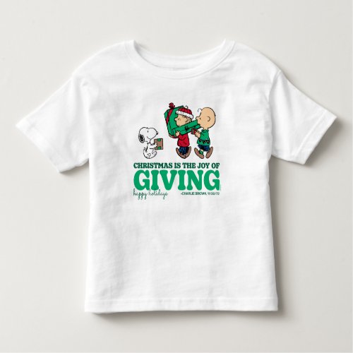 Peanuts  Christmas is the Joy of Giving Toddler T_shirt