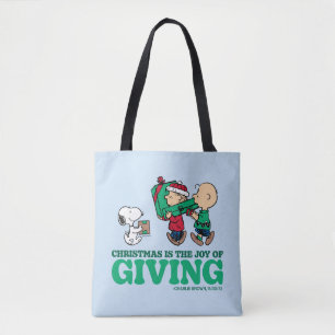 Peanuts Christmas is the Joy of Giving Tote Bag