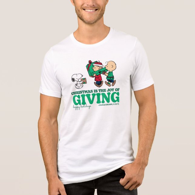 Peanuts | Christmas is the Joy of Giving Tri-Blend Shirt (Front)