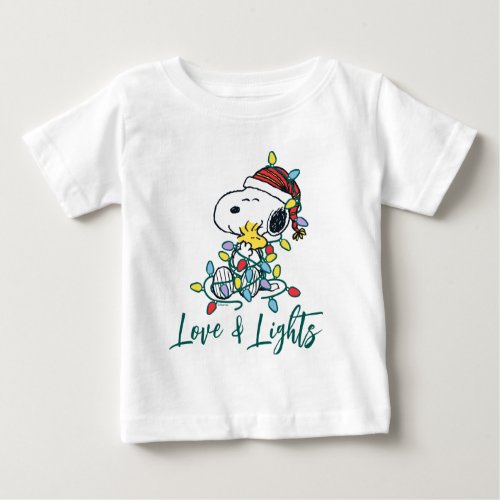 Peanuts  Christmas Love and Lights Baby T_Shirt
