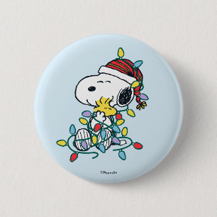 Peanuts   Christmas Love and Lights Button