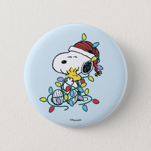 Peanuts  Christmas Love and Lights Button