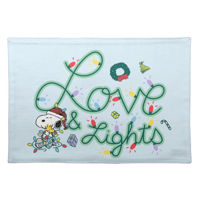 Peanuts | Christmas Love and Lights Cloth Placemat (Front)
