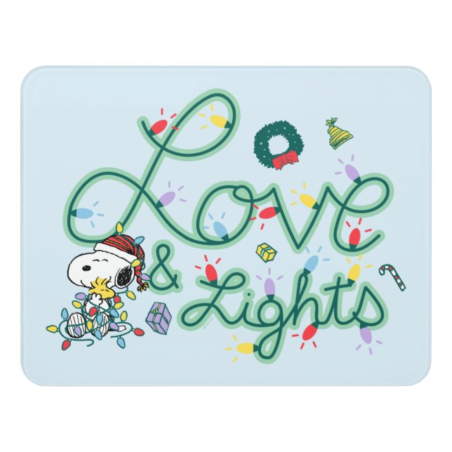 Peanuts | Christmas Love and Lights Door Sign (Contemporary Front)