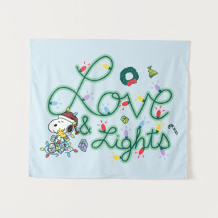 Peanuts Christmas Love and Lights Tapestry