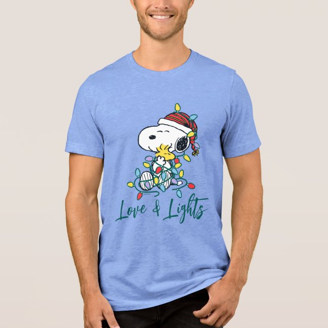 Peanuts | Christmas Love and Lights Tri-Blend Shirt (Front)